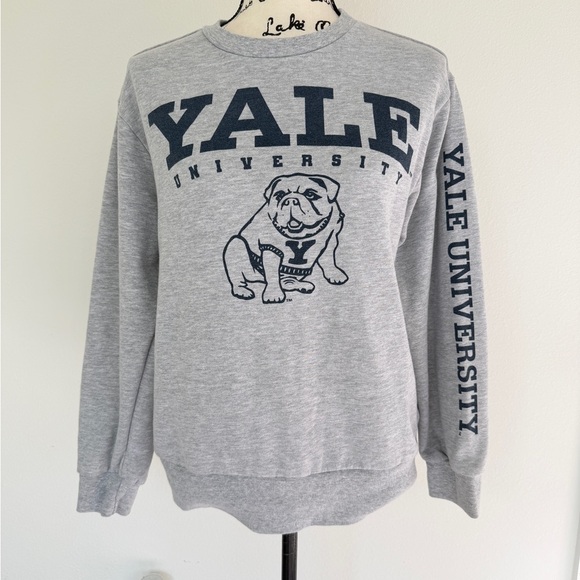 YALE University Auth.Sweatshirt Bulldog Football Collegiate Sz XS Oversized Fan - Picture 3 of 14